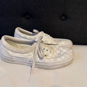 White Checkered Vans Sneakers